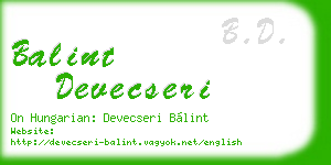 balint devecseri business card
